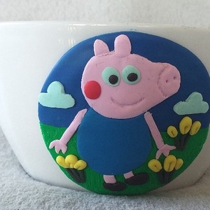 Peppa malacos müzlis tál, Otthon & Lakás, Konyhafelszerelés, tálalás, Tálalás, Tányér & Étkészlet, Gyurma, Meska