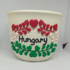 Hungary feliratos kaspó, Otthon & Életmód, Dekoráció, Virágdísz és tartó, Cserép & Kaspó, Gyurma, MESKA