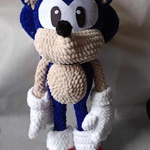 Horgolt sonic figura , Játék & Sport, Plüssállat & Játékfigura, Plüss mesefigurák, Horgolás, MESKA