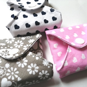 Pamut tisztasági betét szett Szerelmes, vízhatlan  - szépségápolás - intim higiénia - intimbetét - Meska.hu