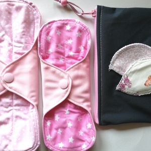 Pamut intim betét szett - Kezdőcsomag - Rózsaszín - szépségápolás - intim higiénia - tisztasági betét - Meska.hu