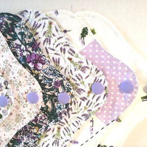 Pamut tisztasági betét szett Levendula - szépségápolás - intim higiénia - tisztasági betét - Meska.hu