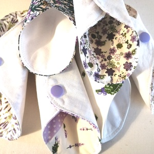 Pamut tisztasági betét szett Levendula - szépségápolás - intim higiénia - tisztasági betét - Meska.hu