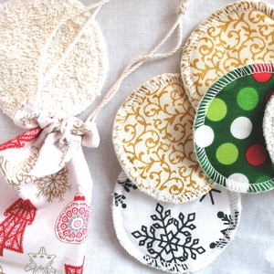 Mosható arctisztító, sminklemosó korong/ párna pamutból/Karácsonyi különszám  - szépségápolás - arcápolás - arctisztító korong - Meska.hu