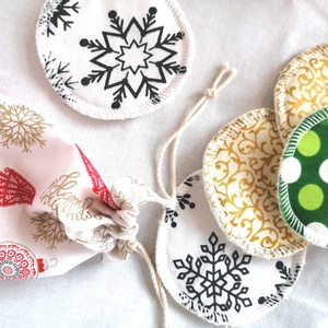 Mosható arctisztító, sminklemosó korong/ párna pamutból/Karácsonyi különszám  - szépségápolás - arcápolás - arctisztító korong - Meska.hu