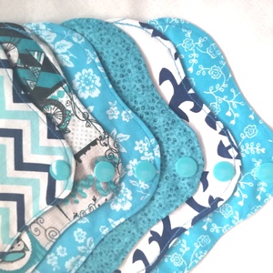 Pamut tisztasági betét szett TÜRKIZ KÉKSÉG - szépségápolás - intim higiénia - tisztasági betét - Meska.hu