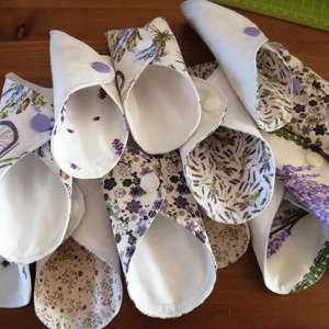 Pamut tisztasági betét szett Levendula - szépségápolás - intim higiénia - tisztasági betét - Meska.hu