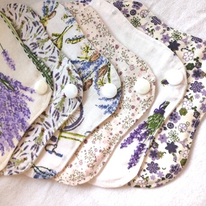 Pamut tisztasági betét szett Levendula - szépségápolás - intim higiénia - tisztasági betét - Meska.hu