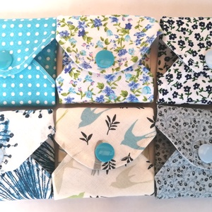 Pamut tisztasági betét szett KÉKSÉG - szépségápolás - intim higiénia - tisztasági betét - Meska.hu