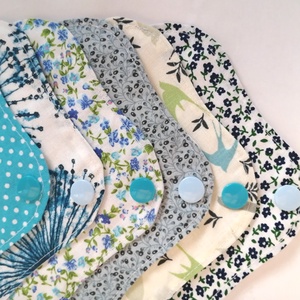 Pamut tisztasági betét szett KÉKSÉG - szépségápolás - intim higiénia - tisztasági betét - Meska.hu