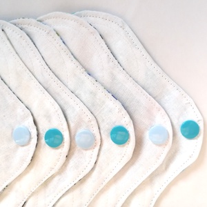 Pamut tisztasági betét szett KÉKSÉG - szépségápolás - intim higiénia - tisztasági betét - Meska.hu