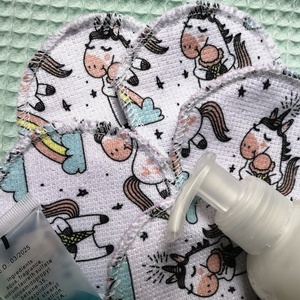 Mosható arctisztító, sminklemosó korong 5 db-os, unikornis - Meska.hu