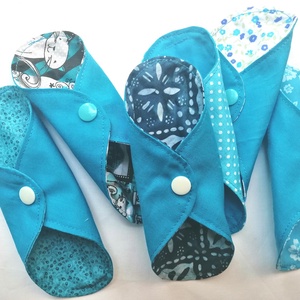 Pamut tisztasági betét szett Türkizkék Tenger - szépségápolás - intim higiénia - tisztasági betét - Meska.hu