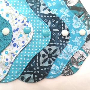 Pamut tisztasági betét szett Türkizkék Tenger - szépségápolás - intim higiénia - tisztasági betét - Meska.hu