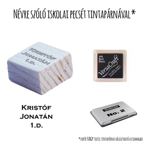 Névre szóló iskolai pecsét tintapárnával, Otthon & Életmód, Papír, írószer, Ceruza & Toll, Gravírozás, pirográfia, MESKA