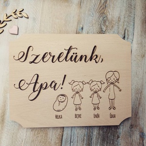 Vágódeszka gyerek figurákkal névre szólóan - otthon & életmód - konyhafelszerelés, tálalás - sütés, főzés - vágódeszka - Meska.hu