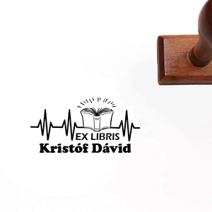 Könyves szívhang mintájú ex libris pecsét - Meska.hu