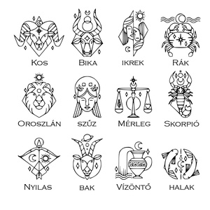 Horoszkóp mintájú ex libris pecsét - könyv & zene - ex libris pecsét - Meska.hu