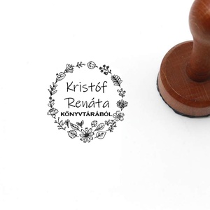 Erdei virágok ex libris pecsét, Könyv & Zene, Ex libris pecsét, Gravírozás, pirográfia, MESKA