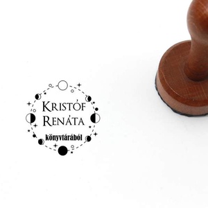 Holdfogyatkozás ex libris pecsét, Könyv & Zene, Ex libris pecsét, Gravírozás, pirográfia, MESKA