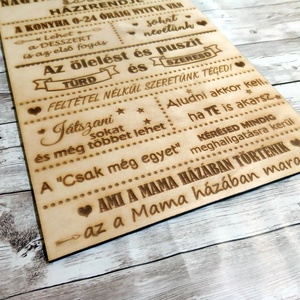 Nagymama házirendje tábla - otthon & életmód - dekoráció - kép & falikép - táblakép - Meska.hu