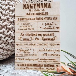 Nagymama házirendje tábla - otthon & életmód - dekoráció - kép & falikép - táblakép - Meska.hu