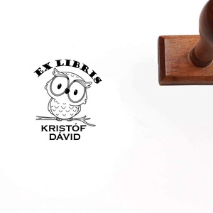 Bagoly mintájú ex libris pecsét, Könyv & Zene, Ex libris pecsét, Gravírozás, pirográfia, MESKA