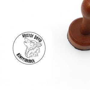 Erdei farkas ex libris pecsét, Könyv & Zene, Ex libris pecsét, Gravírozás, pirográfia, MESKA