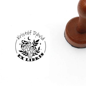 Gombák ex libris pecsét, Könyv & Zene, Ex libris pecsét, Gravírozás, pirográfia, MESKA