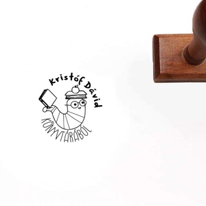 Könyv kukac ex libris pecsét, Könyv & Zene, Ex libris pecsét, Gravírozás, pirográfia, MESKA