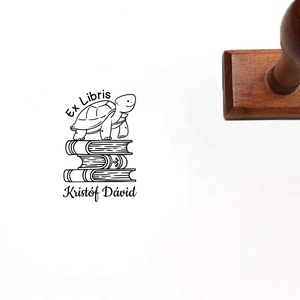 Könyv teknős ex libris pecsét, Könyv & Zene, Ex libris pecsét, Gravírozás, pirográfia, MESKA