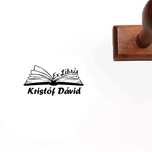 Nyitott könyv ex libris pecsét - Meska.hu