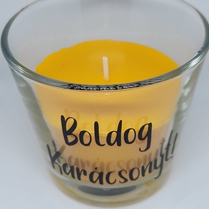 Feliratos illatgyertya - karácsony - karácsonyi lakásdekoráció - karácsonyi illatgyertya, mécses - Meska.hu