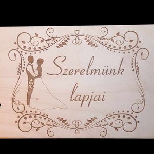 GRAVÍROZOTT ESKÜVŐI FOTÓKÖNYV, Esküvő, Emlék & Ajándék, Album & Fotóalbum, Famegmunkálás, MESKA