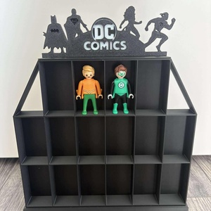DC Comics gyűjtői polc  16 rekeszes Kinder figura tartó - otthon & életmód - dekoráció - asztal és polc dekoráció - dekorációs tál, tartó - Meska.hu