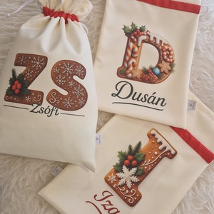 Mikulás zsák - névre szóló, Karácsony, Mikulás, Mikulás zsák, Varrás, MESKA