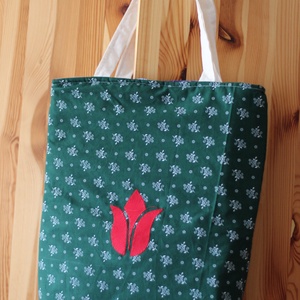 Kifordítható, díszített válltáska, Táska & Tok, Bevásárlás & Shopper táska, Shopper, textiltáska, szatyor, Hímzés, Varrás, MESKA