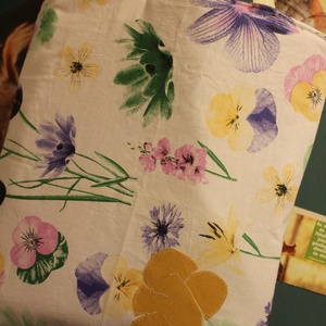 Kifordítható, díszített válltáska, Táska & Tok, Bevásárlás & Shopper táska, Shopper, textiltáska, szatyor, Hímzés, Varrás, MESKA