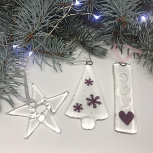 Üvegdíszek karácsonyra - áttetsző  - Meska.hu