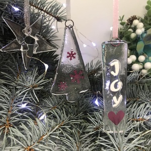 Üvegdíszek karácsonyra - áttetsző  - karácsony - karácsonyi lakásdekoráció - karácsonyfadíszek - Meska.hu