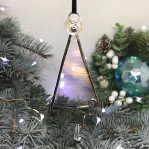 Üvegdísz - lila, tiffany, áttetsző  - Meska.hu