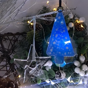 Üvegdíszek karácsonyra- áttetsző kék 2. - karácsony - karácsonyi ajándékozás - karácsonyi ajándékcsomagolás - Meska.hu