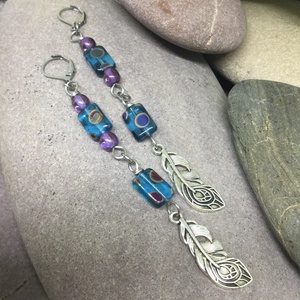 Lógós fülbevaló-1. pávatoll függővel  - ékszer - fülbevaló - lógó fülbevaló - Meska.hu Lógós fülbevaló-1. pávatoll függővel  - ékszer - fülbevaló - lógó fülbevaló - Meska.hu