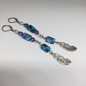 Lógós fülbevaló-1. pávatoll függővel  - ékszer - fülbevaló - lógó fülbevaló - Meska.hu Lógós fülbevaló-1. pávatoll függővel  - ékszer - fülbevaló - lógó fülbevaló - Meska.hu