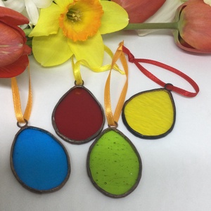 Színes üveg tojások, húsvét - tiffany  - otthon & életmód - dekoráció - asztal és polc dekoráció - asztaldísz - Meska.hu