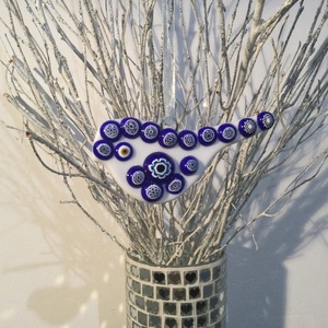 Üvegdísz - muránói madárka- kék - Meska.hu