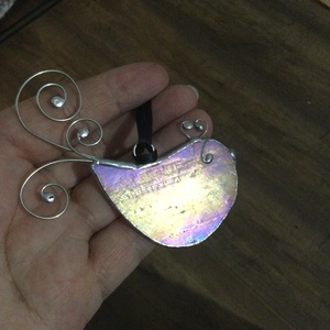 Üvegdísz - irizáló madárka  - karácsony - karácsonyi lakásdekoráció - karácsonyfadíszek - Meska.hu