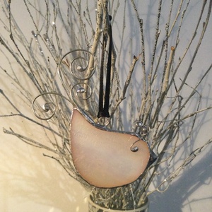 Üvegdísz - irizáló madárka  - karácsony - karácsonyi lakásdekoráció - karácsonyfadíszek - Meska.hu