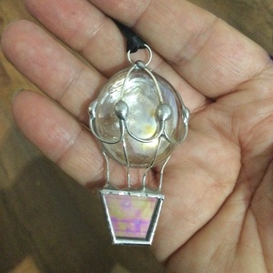 Üvegdísz - irizáló hőlégballon  - Meska.hu