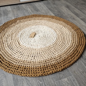 Horgolt szőnyeg beige színvilág, Otthon & Életmód, Lakástextil, Szőnyeg, Horgolt szőnyeg, Horgolás, Újrahasznosított alapanyagból készült termékek, MESKA